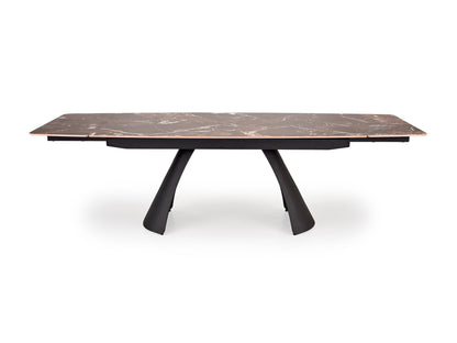 Stalas MARVIN extension stalas, top - maroon marmuras, kojos - juoda V-CH-MARVIN-ST-BORDOWY