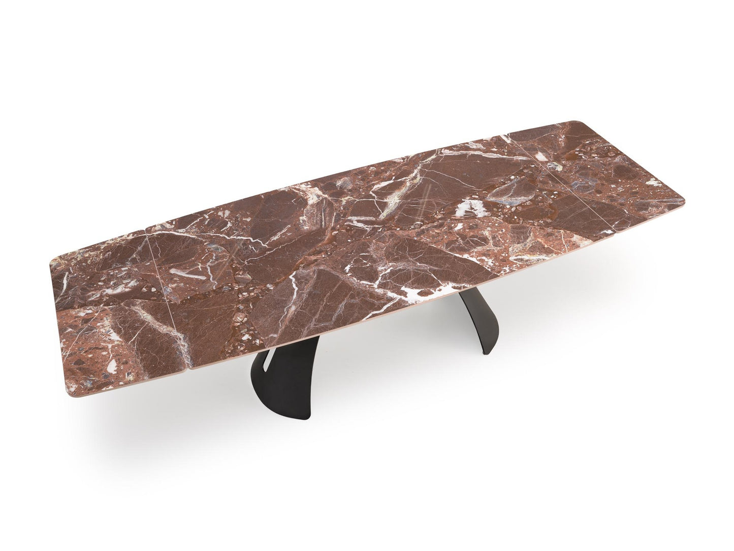 Stalas MARVIN extension stalas, top - maroon marmuras, kojos - juoda V-CH-MARVIN-ST-BORDOWY