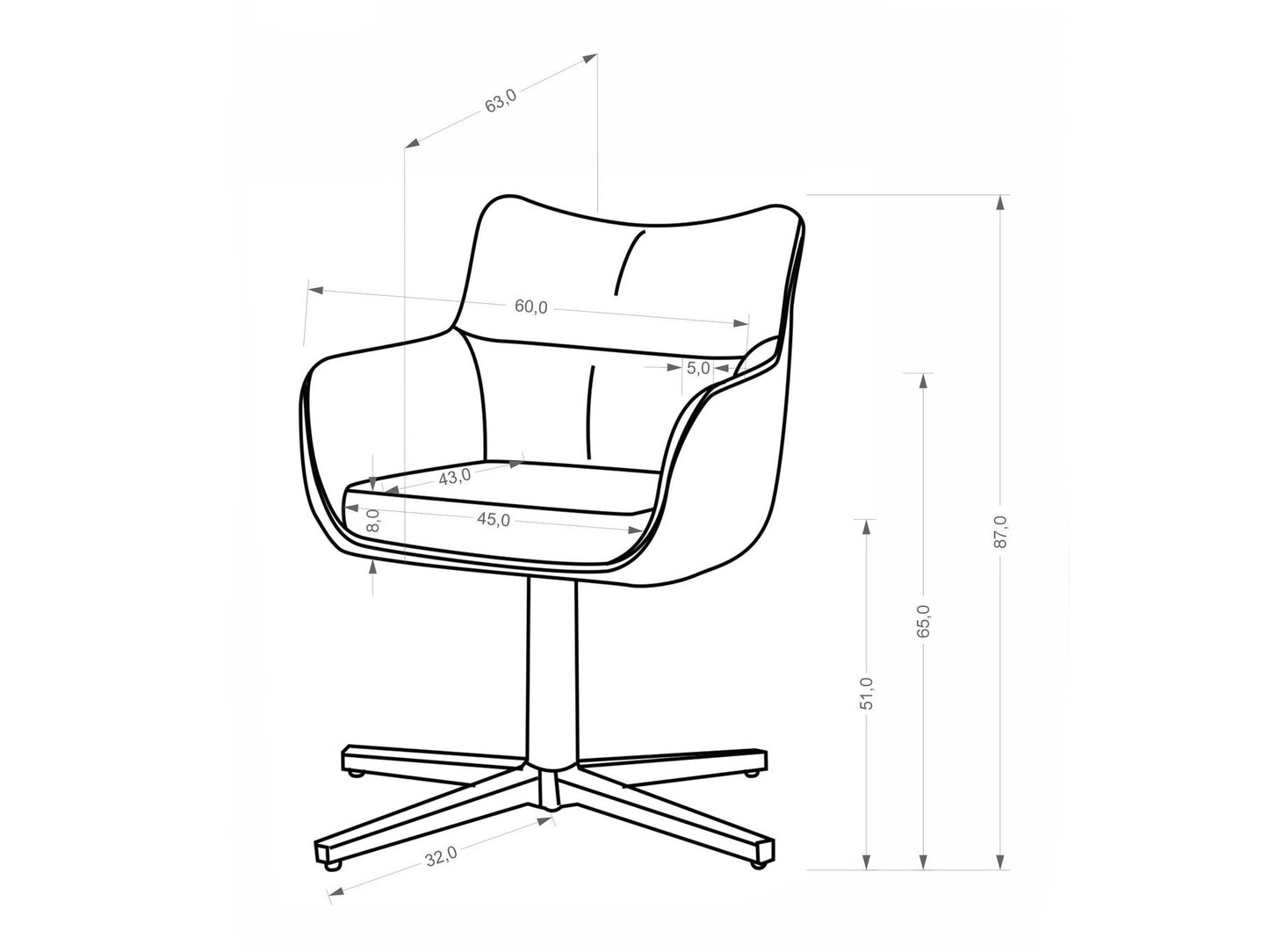 Kėdė K614 CS kėdė, smėlinė V-CH-K/614_CS-KR-BEŻOWY