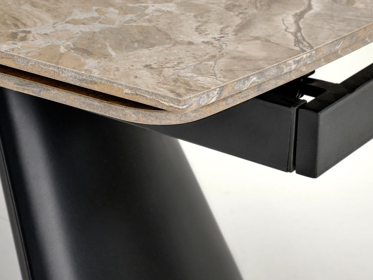 Stalas VINCE extension stalas rudas marmuras / juoda V-CH-VINCE-ST-BRĄZOWY
