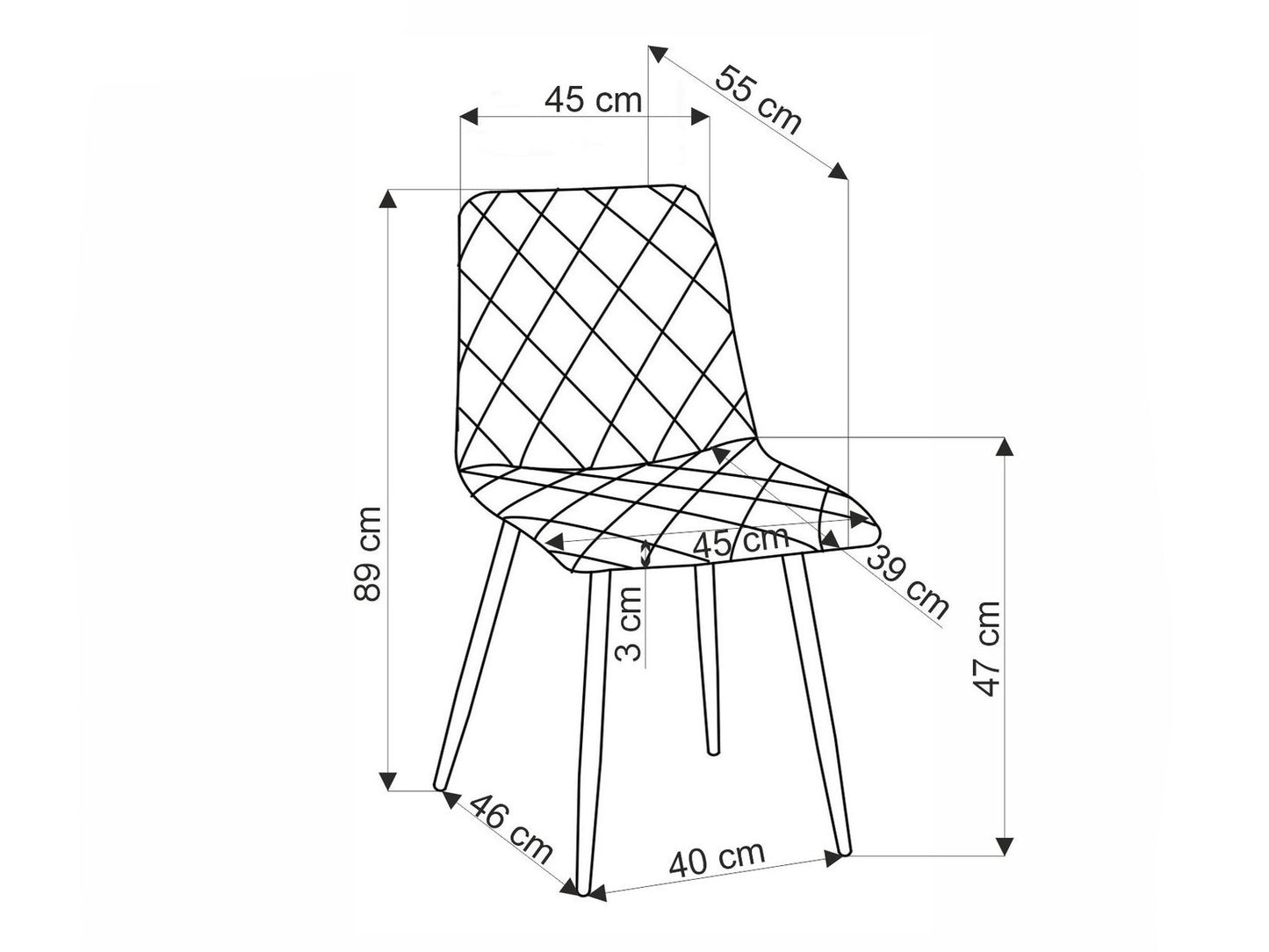 Kėdė K525 kėdė V-CH-K/525-KR-CZARNY, Spalva: Juoda