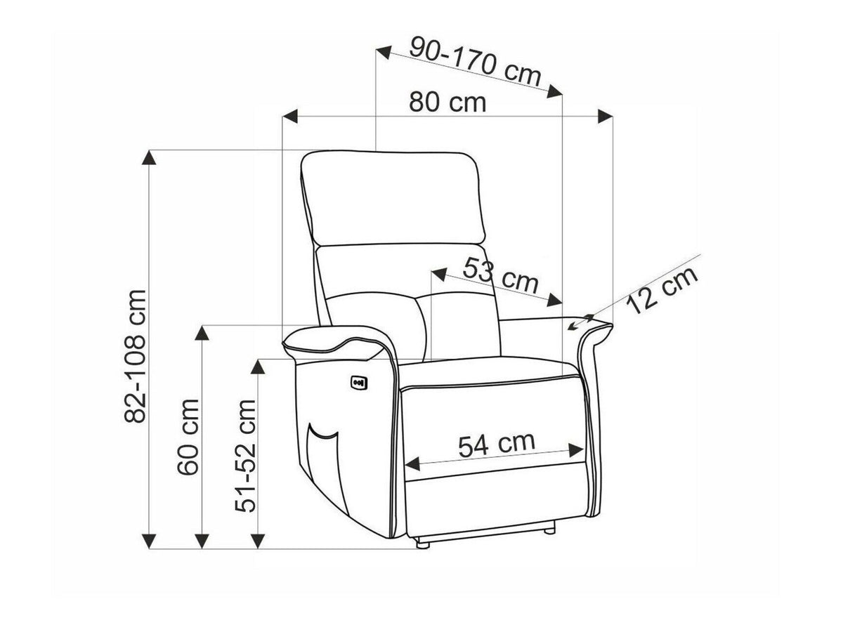 Fotelis reglaineris SEMIR V-CH-SEMIR-FOT-MOKKA, Spalva: Bluvel 38