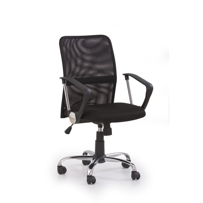 black desk chair on wheels