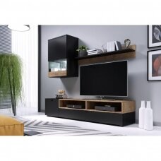 PAT wall unit (matte black / lefka oak)