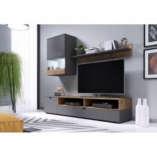 PAT wall unit (matt gray / lefka oak)