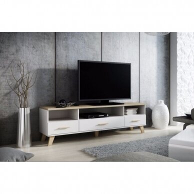 LOTTA RTV 180 3S3K TV stand (white/sonoma oak)