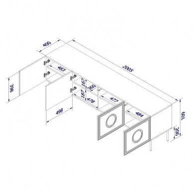 PALAZZO RTV 200 4D black TV stand 4