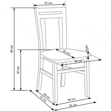 HUBERT 8 honey oak colored wooden chair 2