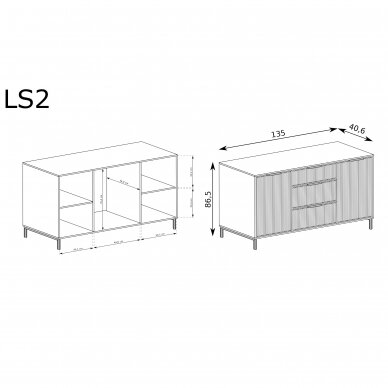 LINKASTYLE LS2 komoda kašmyro spalvos 2