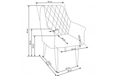 K287 chair, color: grey 6