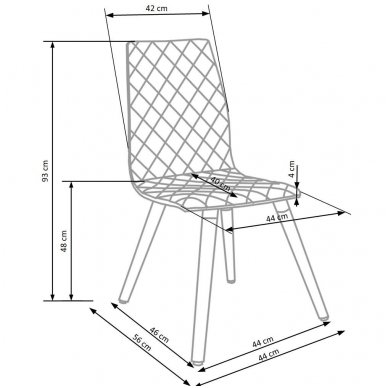 K282 smėlio spalvos metalinė kėdė 6