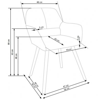 K283 pilka medinė kėdė 6