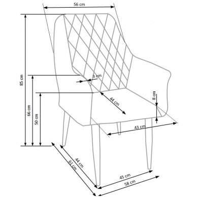 K287 pilka metalinė kėdė 6