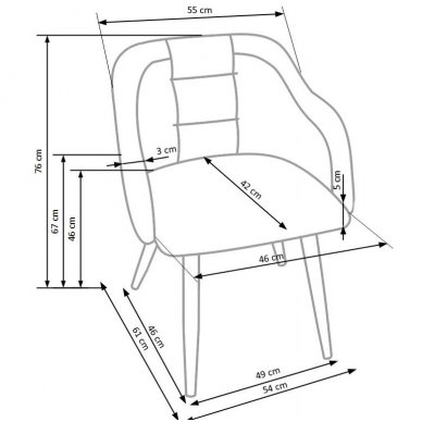 K288 pilka metalinė kėdė 2