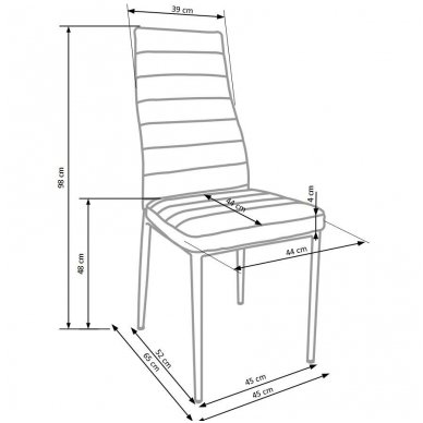 K292 pilka metalinė kėdė 6