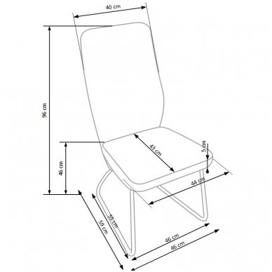 K300 black / grey colored metal chair 3