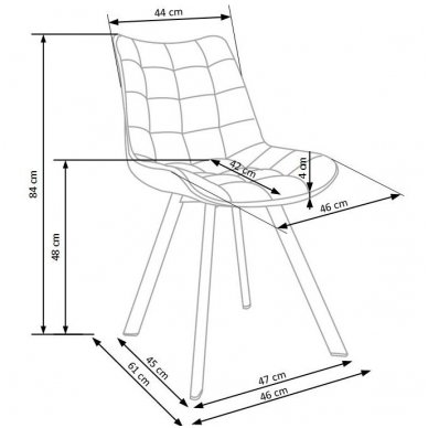 K332 dark grey metal chair 2