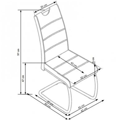 K349 pilka metalinė kėdė 2