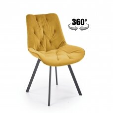 K519 металлический стул с функцией вращения горчичного цвета