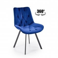 K519 темно-синий металлический стул с функцией вращения
