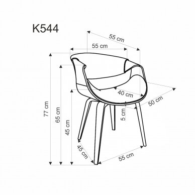 K544 black wooden chair 2