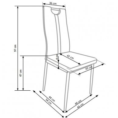 K202 pilka metalinė kėdė 2