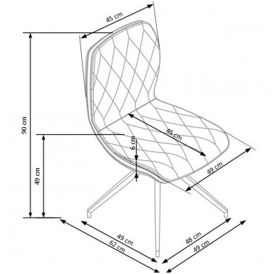 K237 pilka metalinė kėdė 3