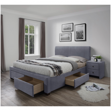 MODENA 3 gray bed with drawers