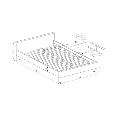 MODENA 3 gray bed with drawers 2