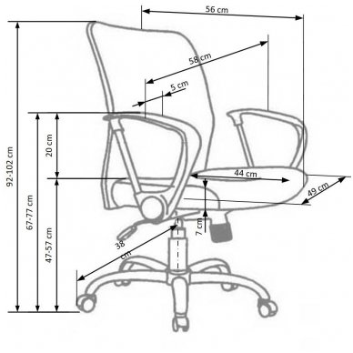 TONY grey office chair on wheels 2