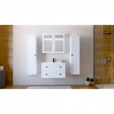 TORETO SLU-80 mirror cabinet (white matte) 3