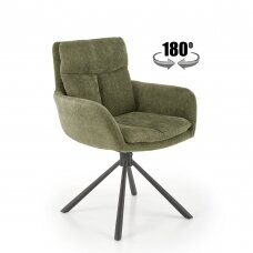 K495 olive colored metal chair with rotation function