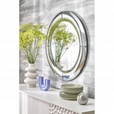 MOON round mirror with silver frame