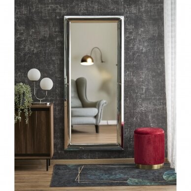 ABISSO mirror with silver frame